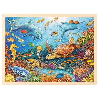 Goki Drevené Puzzle Korálový útes 96ks
