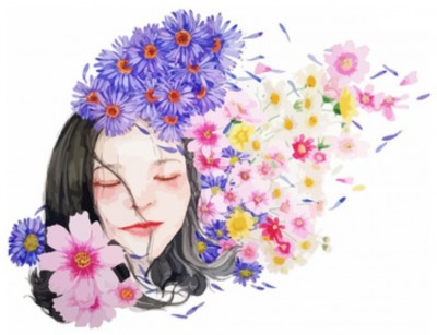 Maľovanie podľa čísiel Dievča s kvetmi