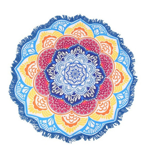 Kulatá plážová deka - Mandala 07