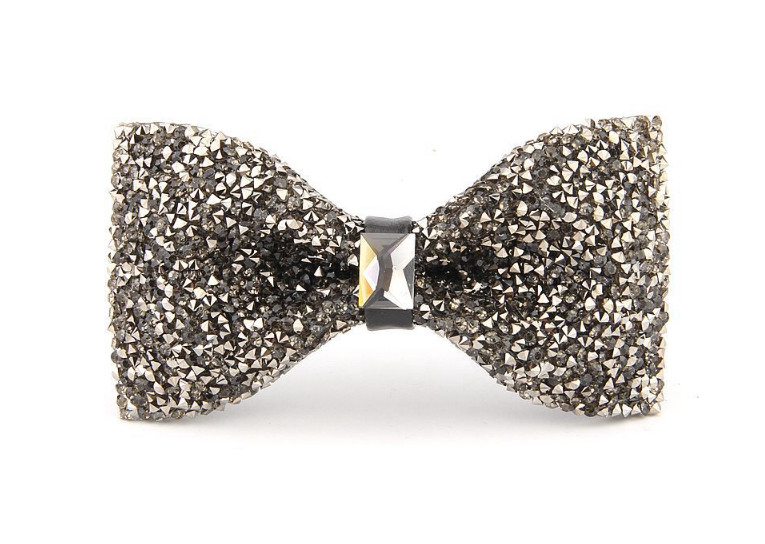 Pánsky motýlik Dark grey Crystal