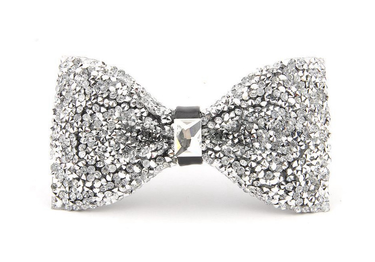 Pánsky motýlik Silver Crystal