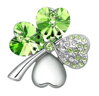 Brošňa Štvorlístok silver-green