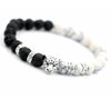 Náramok Leopard s magnezitem a lávovými kameny