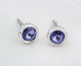 Manžetový gombík se Swarovski Elements purple