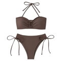 Elegantné hnedé dvojdielne bikiny 6602