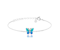 Minet náramok - Trblietavý strieborný náramok motýlik s modrým opálom 