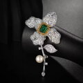 Brošňa Flower AM618 white