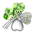 Brošňa Štvorlístok silver-green