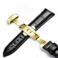 Prešitý kožený remienok na hodinky Miranda PD235 black/gold