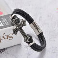 Kožený náramok Cross 445 Black