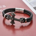 Kožený náramok Cross 445 Black