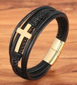 Kožený náramok Gold Cross S150 čierny