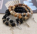 Náramok Stone Beads Cross