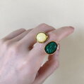 Prsteň Two Stones AM3080 Yellow-Green