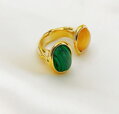 Prsteň Two Stones AM3080 Yellow-Green