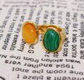 Prsteň Two Stones AM3080 Yellow-Green