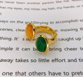 Prsteň Two Stones AM3080 Yellow-Green