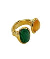 Prsteň Two Stones AM3080 Yellow-Green