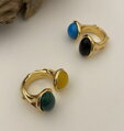 Prsteň Two Stones AM3080 Yellow-Green