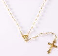 Sklenený ruženec Miranda Gold 030