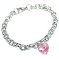 Silvego Oceľový náramok se Swarovski Elements LSW085B Light Rose
