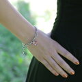 Silvego Oceľový náramok se Swarovski Elements LSW085B Light Rose