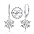 SILVEGO strieborné náušnice snehová vločka so Swarovski® Zirconia - JJJE0811sw