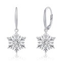 SILVEGO strieborné náušnice snehová vločka so Swarovski® Zirconia - JJJE0811sw