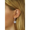 SILVEGO strieborné náušnice snehová vločka so Swarovski® Zirconia - JJJE0811sw