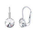 SILVEGO strieborné náušnice so Swarovski ® Crystals 8 mm rivoli číre - VSW041E-clear