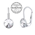 SILVEGO strieborné náušnice so Swarovski ® Crystals 8 mm rivoli číre - VSW041E-clear