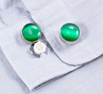 Ozdoba na gombíky košele Green Cristal