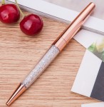 Pero s čirými kryštálmi Miranda W001 Rose Gold