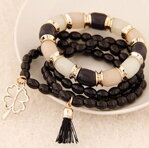 Náramok s korálkami NM73 Black
