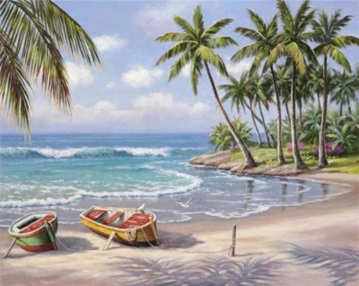 Maľovanie podľa čísiel Exotická pláž