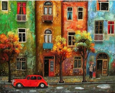Maľovanie podľa čísiel Daždivá ulica