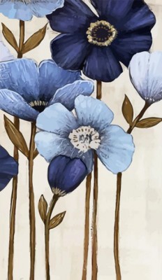 Maľovanie podľa čísiel Modré Kvety