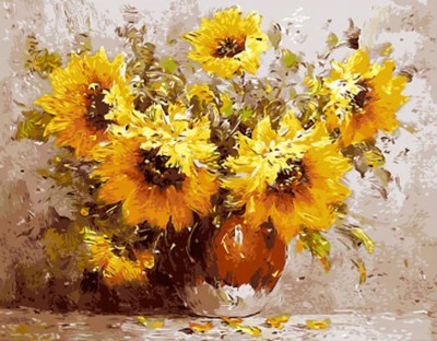 Maľovanie podľa čísiel Žlté kvety