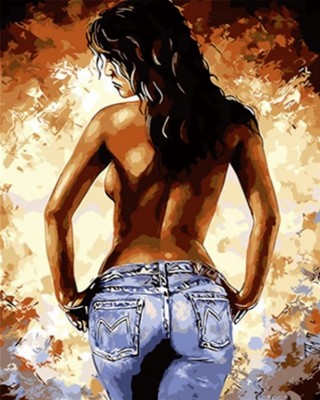 Maľovanie podľa čísiel Žena v džínsoch E570
