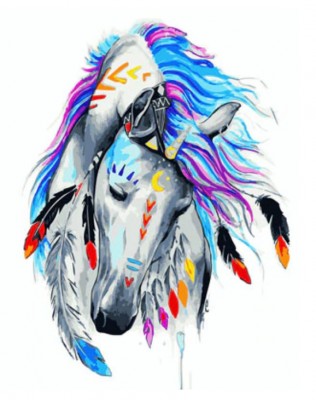 Maľovanie podľa čísiel Indiánsky kôň
