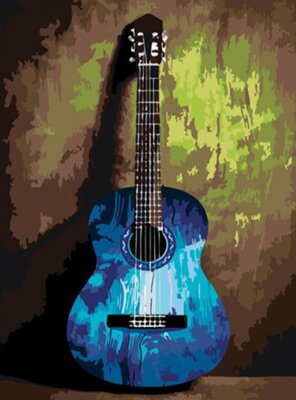 Maľovanie podľa čísiel Modrá gitara SZ1700