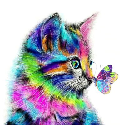 Maľovanie podľa čísiel Mačiatko s motýlikom