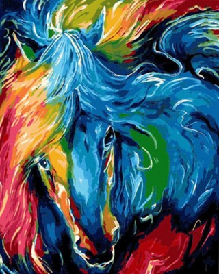 Maľovanie podľa čísiel Abstraktný kôň