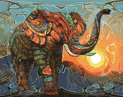 Maľovanie podľa čísiel Abstraktný slon MC1014