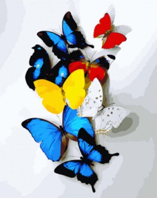 Maľovanie podľa čísiel Farebné motýle
