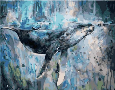 Maľovanie podľa čísiel Veľryba Keportak