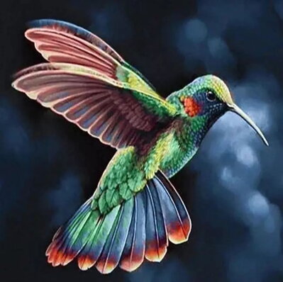 Diamantový obrázok Zelený kolibrík