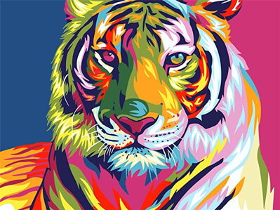 Diamantový obrázok Farebný tiger