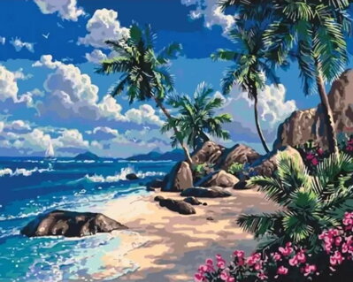 Diamantový obrázok Palmová pláž