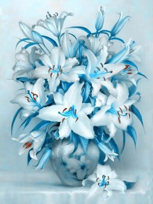 Diamantový obrázok Modré kvety